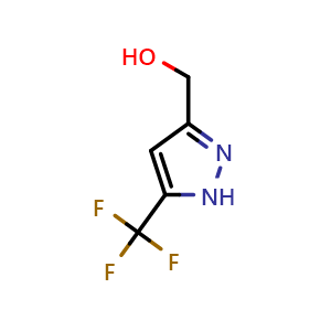 Chemical structure of [5-(trifluoromethyl)-1H-pyrazol-3-yl]methanol , CAS 169213-73-4, AChemBlock S78715