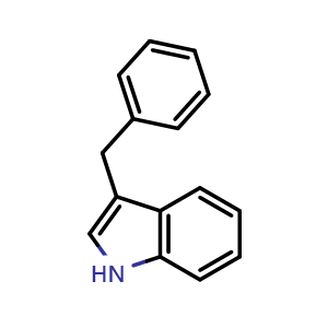 Chemical structure of 3-benzyl-1H-indole , CAS 16886-10-5, AChemBlock S78729