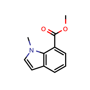 Chemical structure of Methyl 1-methyl-1H-indole-7-carboxylate , CAS 167479-21-2, AChemBlock S78745