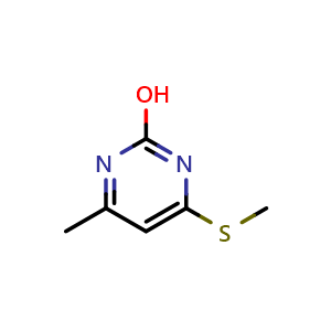 Chemical structure of 4-methyl-6-(methylsulfanyl)pyrimidin-2-ol , CAS 16710-11-5, AChemBlock S78750