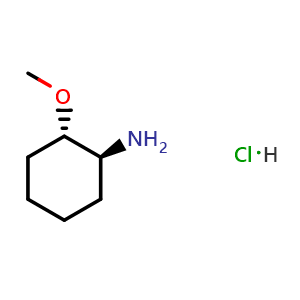 Chemical structure of (1S,2S)-2-methoxycyclohexanamine;hydrochloride , CAS 1668594-28-2, AChemBlock S78755