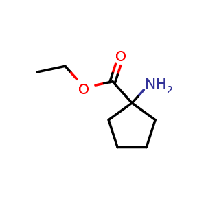 Chemical structure of ethyl 1-aminocyclopentane-1-carboxylate , CAS 1664-35-3, AChemBlock S78761