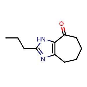 Chemical structure of 2-propyl-5,6,7,8-tetrahydro-3H-cycloheptimidazol-4-one , CAS 165951-91-7, AChemBlock S78770