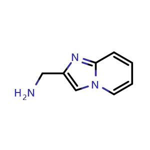 Chemical structure of {imidazo[1,2-a]pyridin-2-yl}methanamine , CAS 165736-20-9, AChemBlock S78777