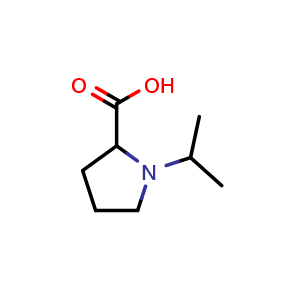 Chemical structure of 1-(propan-2-yl)pyrrolidine-2-carboxylic acid , CAS 1649999-70-1, AChemBlock S78796