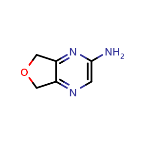 Chemical structure of 5H,7H-furo[3,4-b]pyrazin-2-amine , CAS 1648749-83-0, AChemBlock S78808