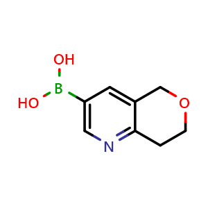 Chemical structure of 7,8-Dihydro-5H-pyrano[4,3-b]pyridine-3-boronic acid , CAS 1643572-83-1, AChemBlock S78818