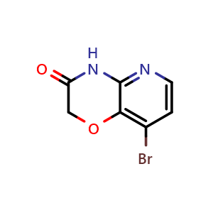 Chemical structure of 8-bromo-4H-pyrido[3,2-b][1,4]oxazin-3-one , CAS 1640125-13-8, AChemBlock S78836