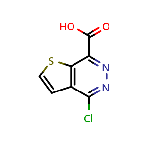 Chemical structure of 4-chlorothieno[2,3-d]pyridazine-7-carboxylic acid , CAS 1638768-45-2, AChemBlock S78867