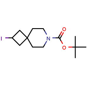 Chemical structure of tert-butyl 2-iodo-7-azaspiro[3.5]nonane-7-carboxylate , CAS 1638764-90-5, AChemBlock S78898