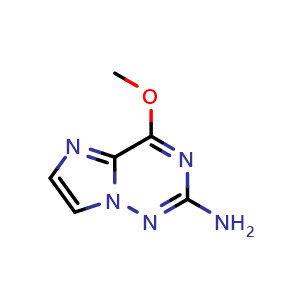 Chemical structure of 4-methoxyimidazo[2,1-f][1,2,4]triazin-2-amine , CAS 1638764-12-1, AChemBlock S78906