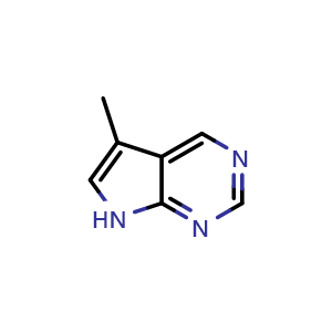 Chemical structure of 5-methyl-7H-pyrrolo[2,3-d]pyrimidine , CAS 1638760-44-7, AChemBlock S78932