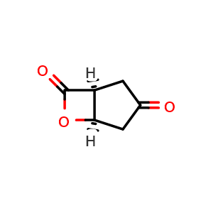 Chemical structure of (1S,5R)-6-oxabicyclo[3.2.0]heptane-3,7-dione , CAS 1638744-42-9, AChemBlock S78953