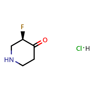 Chemical structure of (3R)-3-fluoropiperidin-4-one hydrochloride , CAS 1638744-18-9, AChemBlock S78958
