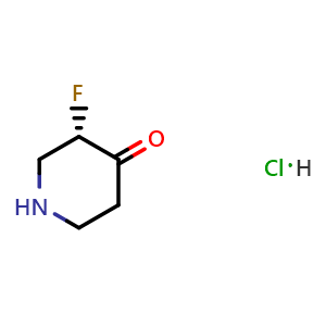 Chemical structure of (3S)-3-fluoropiperidin-4-one hydrochloride , CAS 1638744-03-2, AChemBlock S78959
