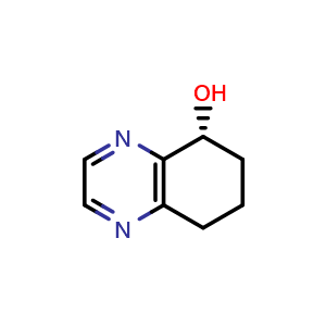 Chemical structure of (5R)-5,6,7,8-tetrahydroquinoxalin-5-ol , CAS 1638419-73-4, AChemBlock S78981