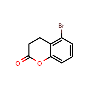Chemical structure of 5-bromo-3,4-dihydro-2H-1-benzopyran-2-one , CAS 1637490-76-6, AChemBlock S78987
