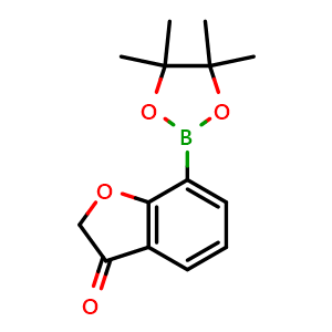 Chemical structure of 7-(tetramethyl-1,3,2-dioxaborolan-2-yl)-2,3-dihydro-1-benzofuran-3-one , CAS 1628954-41-5, AChemBlock S79018