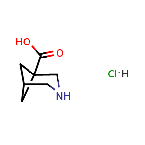 Chemical structure of 3-azabicyclo[3.1.1]heptane-1-carboxylic acid hydrochloride , CAS 1628783-92-5, AChemBlock S79022