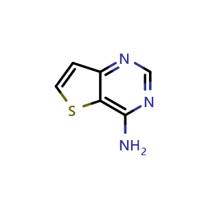 Chemical structure of thieno[3,2-d]pyrimidin-4-amine , CAS 16285-74-8, AChemBlock S79025