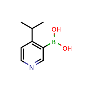 Chemical structure of 4-Isopropylpyridine-3-boronic acid , CAS 1627723-05-0, AChemBlock S79036