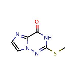 Chemical structure of 2-(methylsulfanyl)-3H,4H-imidazo[2,1-f][1,2,4]triazin-4-one , CAS 1623461-13-1, AChemBlock S79041