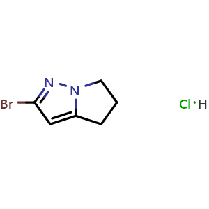 Chemical structure of 2-bromo-4H,5H,6H-pyrrolo[1,2-b]pyrazole hydrochloride , CAS 1621525-67-4, AChemBlock S79059