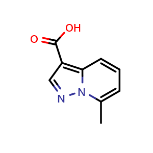 Chemical structure of 7-Methylpyrazolo[1,5-a]pyridine-3-carboxylic acid , CAS 16205-47-3, AChemBlock S79066