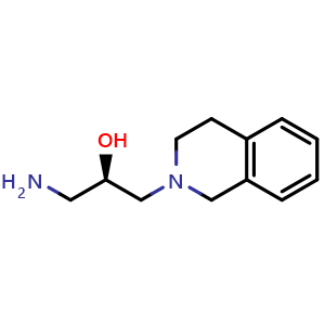 Chemical structure of (2R)-1-amino-3-(3,4-dihydro-1H-isoquinolin-2-yl)propan-2-ol , CAS 1616077-53-2, AChemBlock S79084