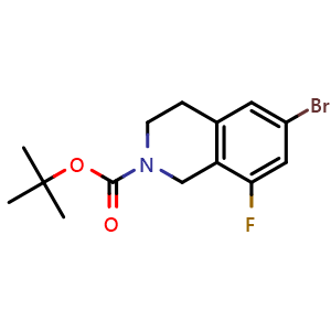 Chemical structure of tert-butyl 6-bromo-8-fluoro-1,2,3,4-tetrahydroisoquinoline-2-carboxylate , CAS 1613147-81-1, AChemBlock S79093