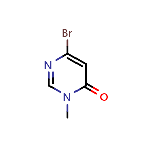 Chemical structure of 6-bromo-3-methyl-pyrimidin-4-one , CAS 1611464-74-4, AChemBlock S79101