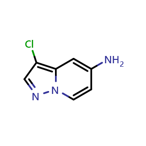 Chemical structure of 3-chloropyrazolo[1,5-a]pyridin-5-amine , CAS 1610021-26-5, AChemBlock S79117