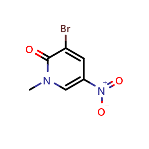 Chemical structure of 3-bromo-1-methyl-5-nitro-pyridin-2-one , CAS 16098-21-8, AChemBlock S79120