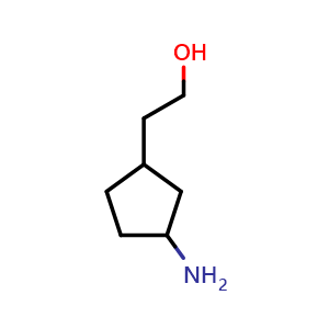 Chemical structure of 2-(3-aminocyclopentyl)ethan-1-ol , CAS 1609546-62-4, AChemBlock S79122