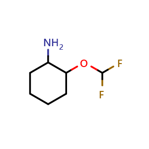Chemical structure of 2-(difluoromethoxy)cyclohexanamine , CAS 1603108-69-5, AChemBlock S79151