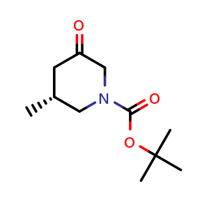 Chemical structure of tert-butyl (3R)-3-methyl-5-oxo-piperidine-1-carboxylate , CAS 1601475-90-4, AChemBlock S79161