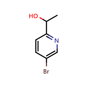 Chemical structure of 1-(5-bromopyridin-2-yl)ethan-1-ol , CAS 159533-68-3, AChemBlock S79184