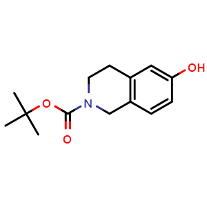 Chemical structure of tert-butyl 6-hydroxy-1,2,3,4-tetrahydroisoquinoline-2-carboxylate , CAS 158984-83-9, AChemBlock S79198
