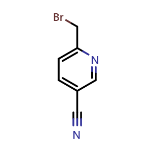 Chemical structure of 6-(bromomethyl)pyridine-3-carbonitrile , CAS 158626-15-4, AChemBlock S79211