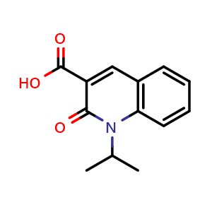 Chemical structure of 2-oxo-1-(propan-2-yl)-1,2-dihydroquinoline-3-carboxylic acid , CAS 158577-01-6, AChemBlock S79215