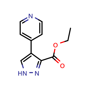 Chemical structure of ethyl 4-(4-pyridyl)-1H-pyrazole-3-carboxylate , CAS 1583555-40-1, AChemBlock S79219