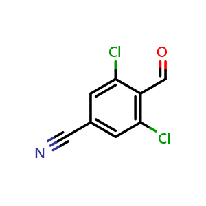Chemical structure of 3,5-dichloro-4-formylbenzonitrile , CAS 157870-18-3, AChemBlock S79226
