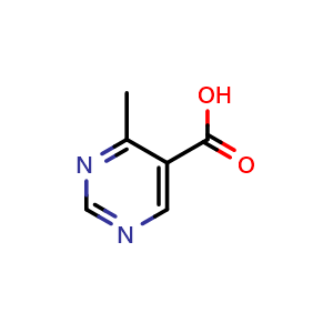 Chemical structure of 4-methylpyrimidine-5-carboxylic acid , CAS 157335-92-7, AChemBlock S79238
