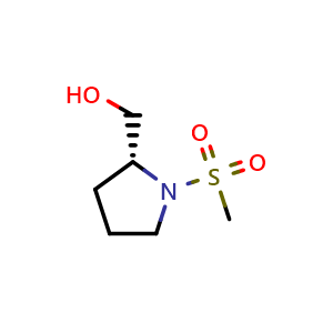 Chemical structure of [(2R)-1-methanesulfonylpyrrolidin-2-yl]methanol , CAS 1568059-42-6, AChemBlock S79250