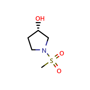 Chemical structure of (3S)-1-methanesulfonylpyrrolidin-3-ol , CAS 1568031-54-8, AChemBlock S79251