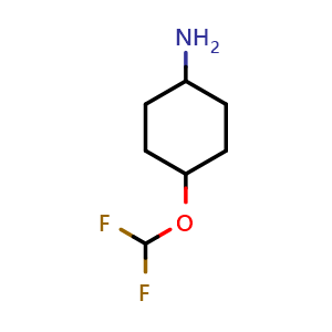 Chemical structure of 4-(difluoromethoxy)cyclohexanamine , CAS 1565585-65-0, AChemBlock S79256