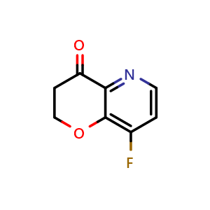 Chemical structure of 8-fluoro-2,3-dihydropyrano[3,2-b]pyridin-4-one , CAS 1561782-07-7, AChemBlock S79266