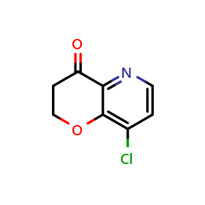 Chemical structure of 8-chloro-2,3-dihydropyrano[3,2-b]pyridin-4-one , CAS 1561781-99-4, AChemBlock S79268
