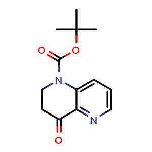 Chemical structure of tert-butyl 4-oxo-2,3-dihydro-1,5-naphthyridine-1-carboxylate , CAS 1561781-37-0, AChemBlock S79271