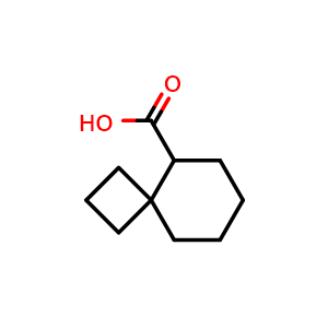 Chemical structure of spiro[3.5]nonane-9-carboxylic acid , CAS 1558342-25-8, AChemBlock S79279